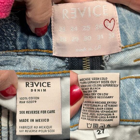 Revice Yin Yang High Waisted Two-Tone Crop Jeans Tokyo Wash Size 27 - Picture 14 of 16